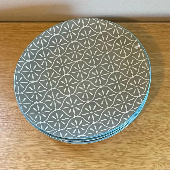 Better Homes and Gardens Salad Plates Piers Gray Geometric - Picture 3 of 12